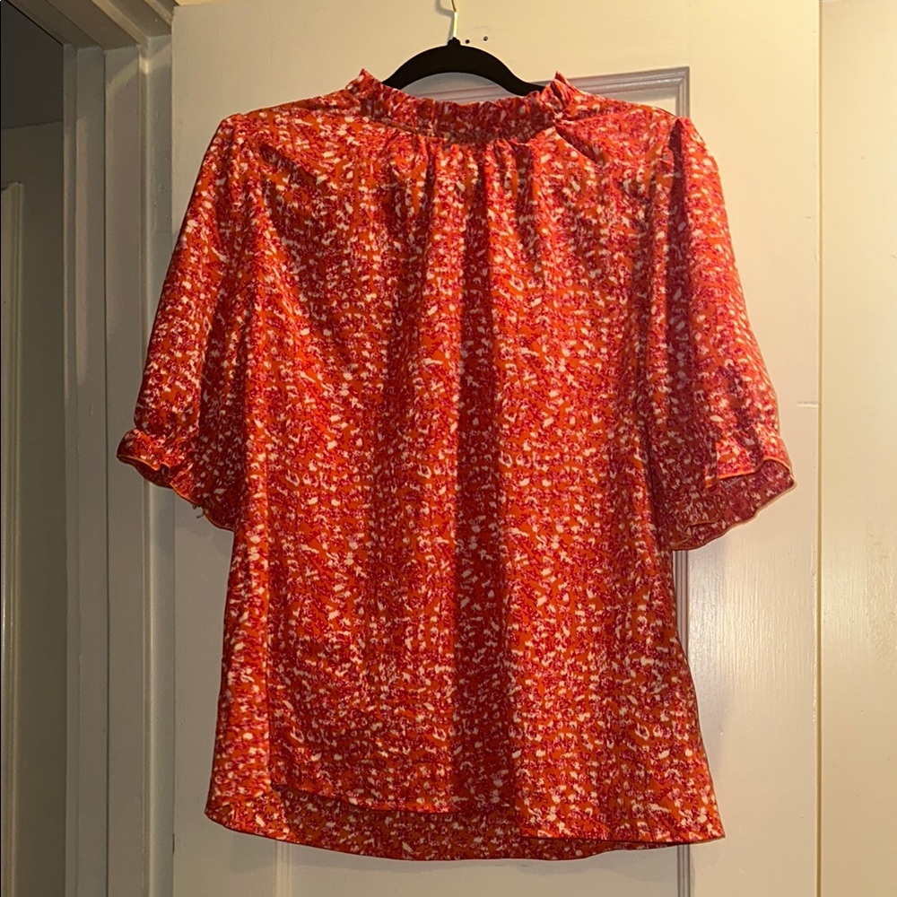 Women's Red Patterned Top